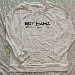 Boy Mama Cream Lightweight Sweatshirt XL NEW!!